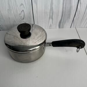 Vintage Revere Ware 1 qt Sauce Pan & Lid Copper Bottom USA FLAW
